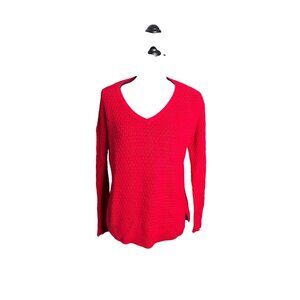 American Eagle Outfitters Women's Candy Apple Red Crochet Sweater M